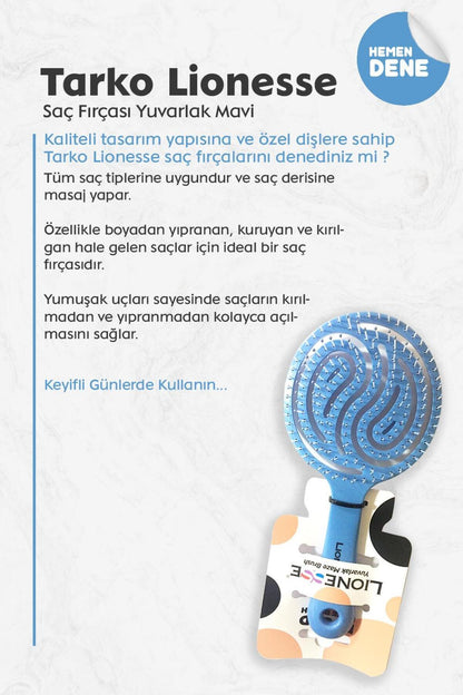 Lionesse Saç Fırçası Yuvarlak Mavi