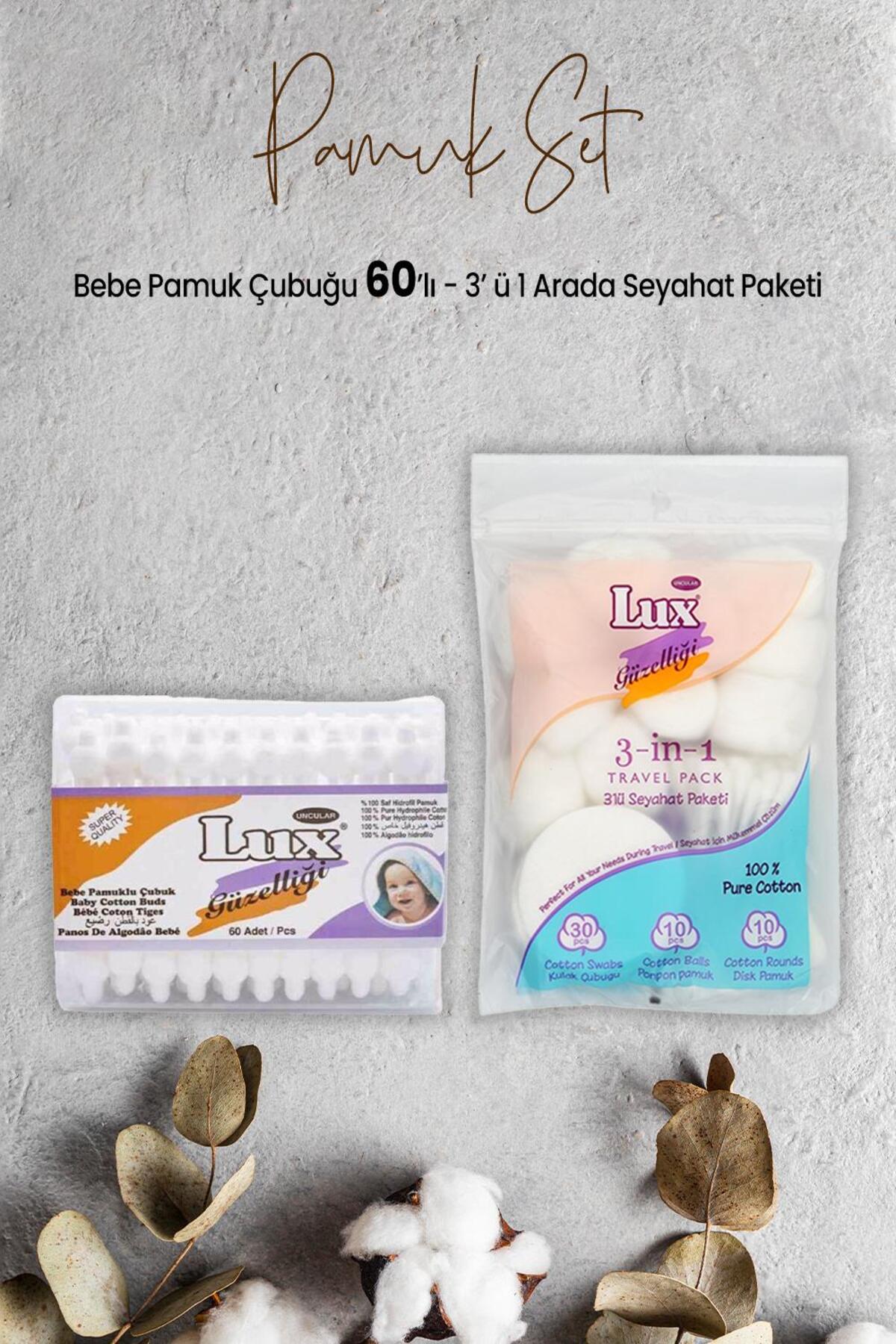Bebe Pamuk Çubuğu 60' lı ve 3' lü Seyahat Paketi