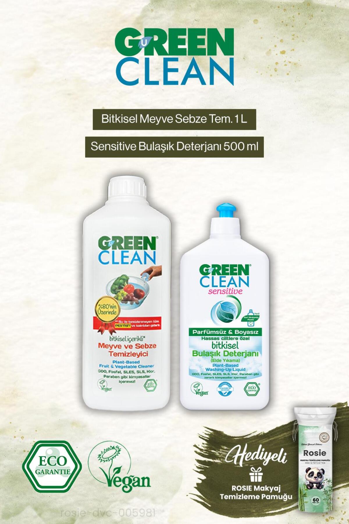 Sensitive 500ml Bulaşık Jel Det. ve Meyze Sebze Tem. 1000 ml, Rosie Hediye