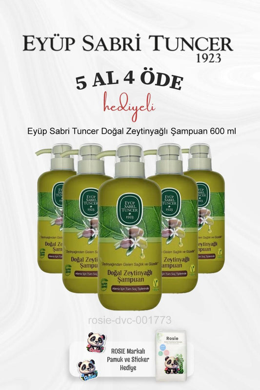 Doğal Zeytinyağlı Şampuan 600 ml 5 Al 4 Öde ve Rosie Pamuk