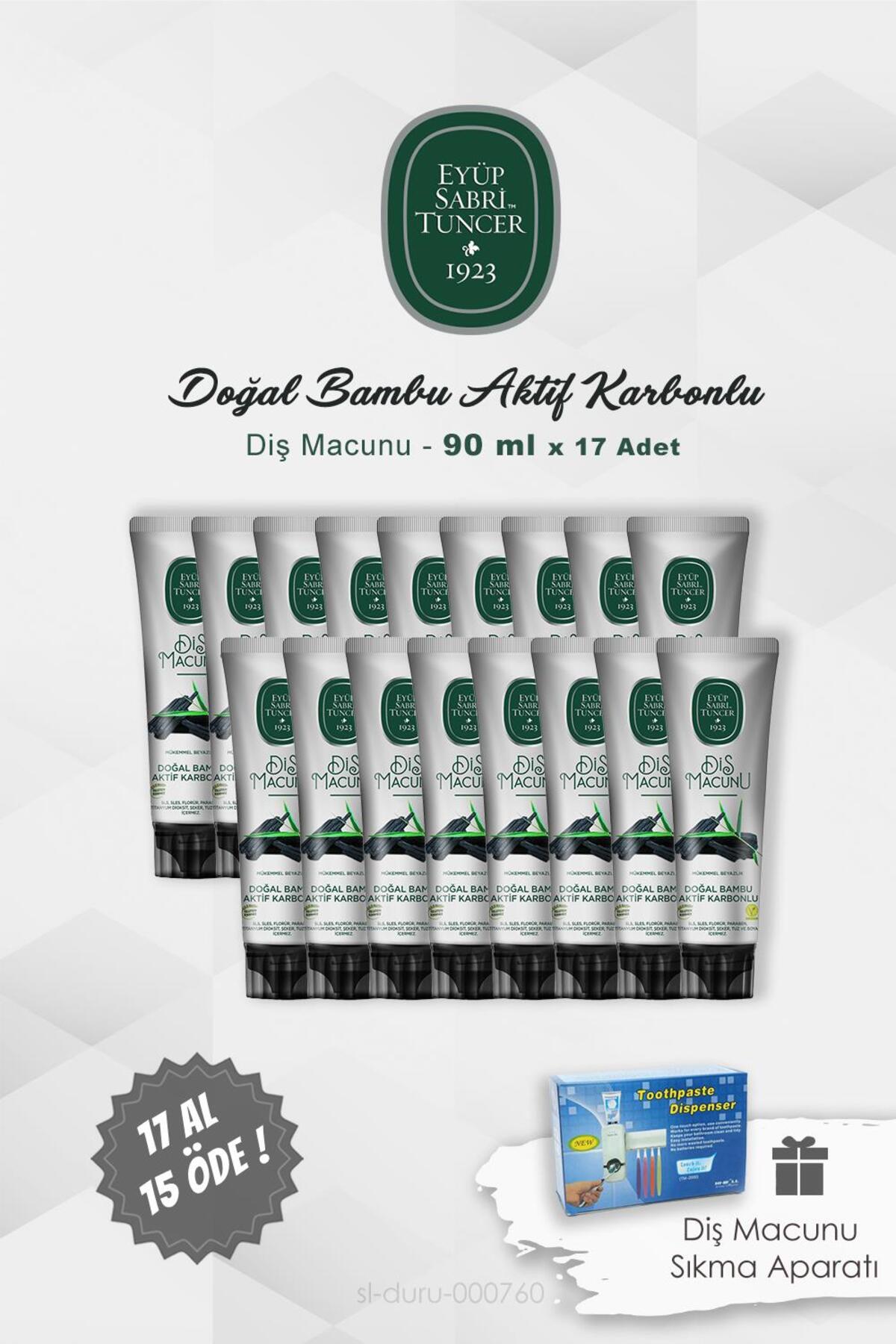 Bambu ve Karbonlu Diş Macunu 17 AL 15 ÖDE 90 ml ve Pratik Diş Macunu Sıkma Aparatı