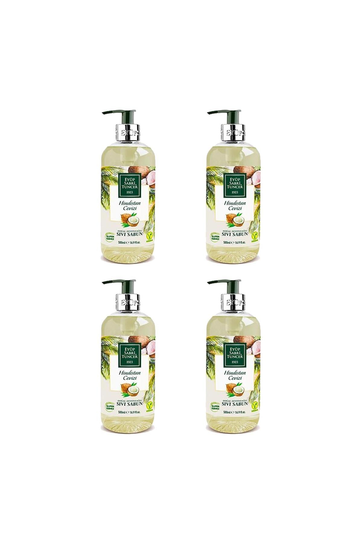Hindistan Cevizi Doğal Zeytinyağlı Sıvı Sabun 500 ml X 4 Adet