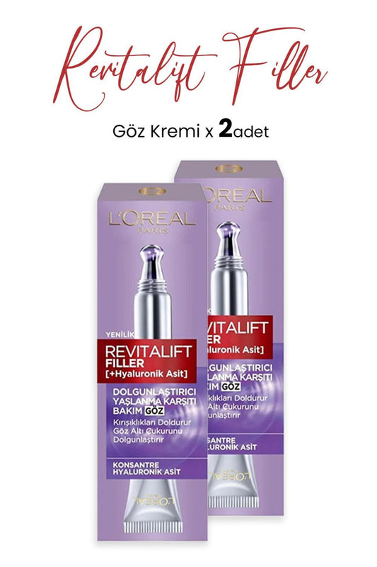 Loreal Paris Revitalift Filler Yaşlanma Karşıtı Göz Kremi 15 ml x 2 Adet