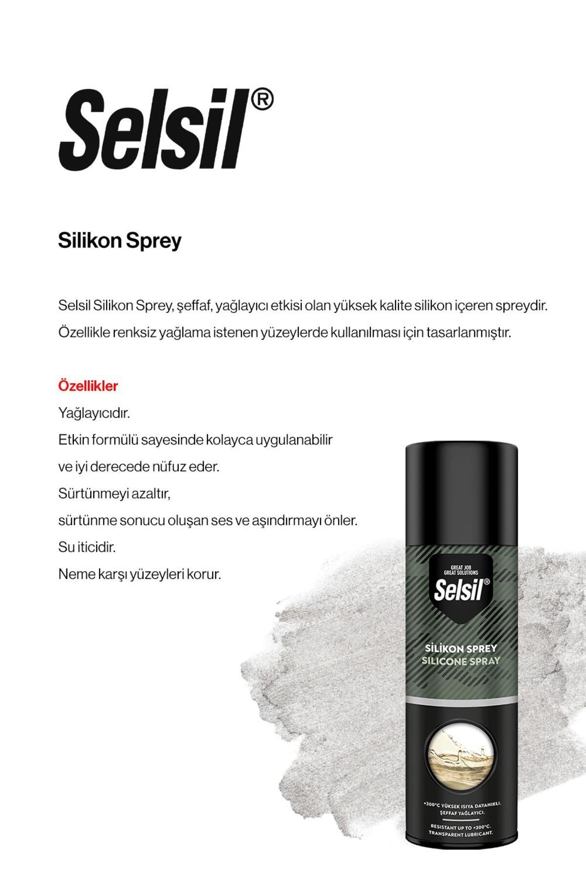 3'lü Silikon Sprey, 500 ml ve rosie pamuk