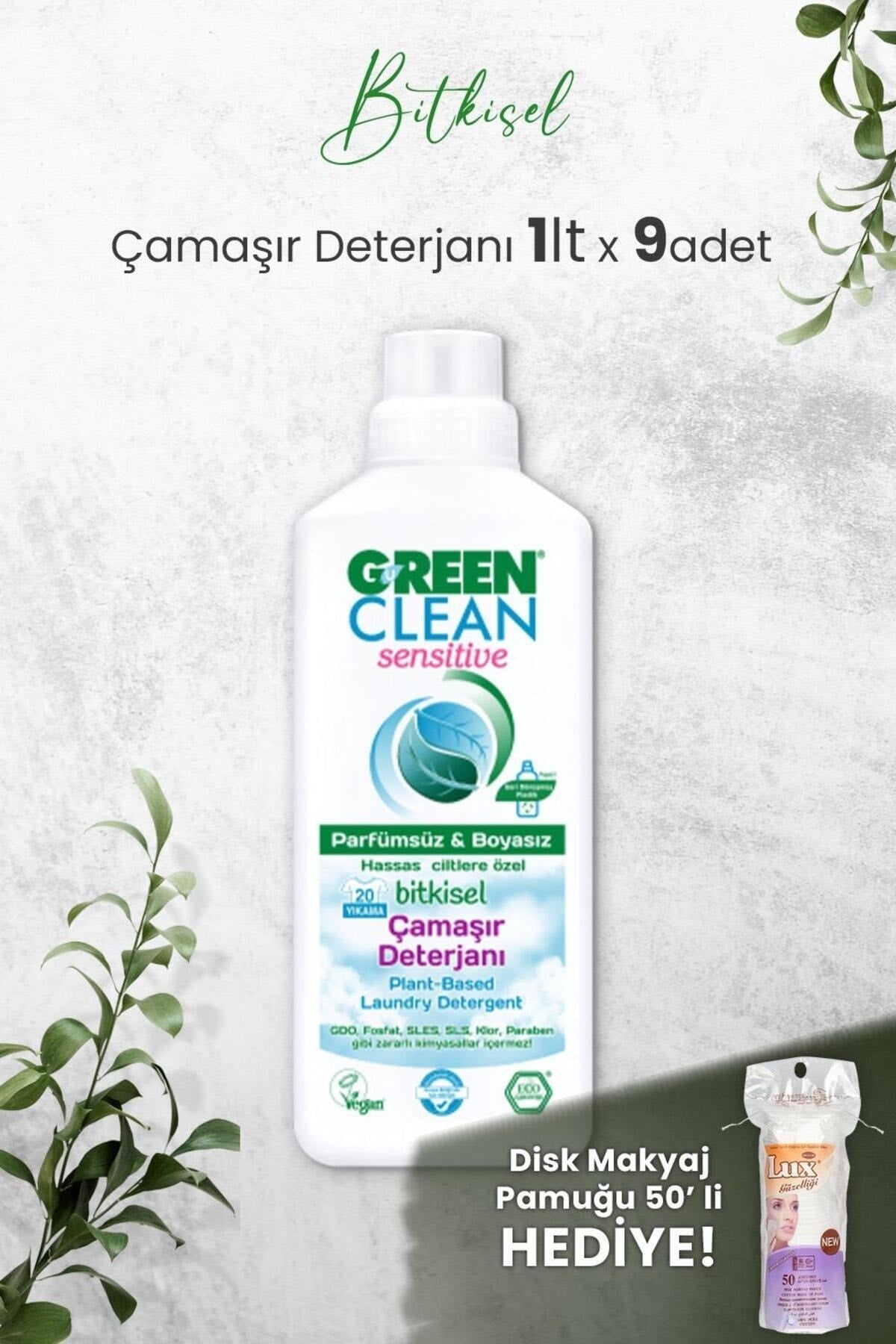Sensıtıve Kokusuz Çamaşır Deterjanı 1 L x 9 Adet ve Hediyeli