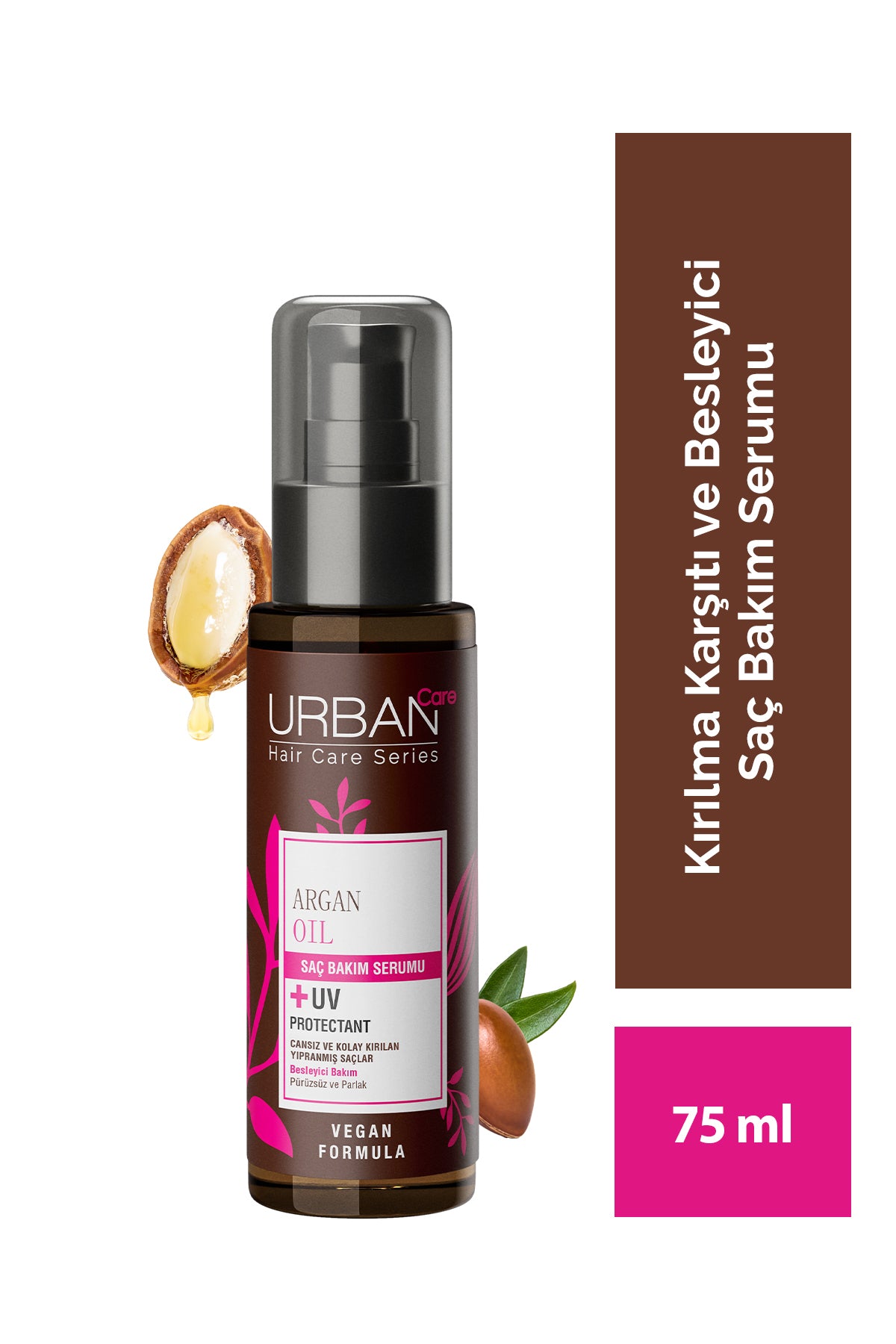 Argan Yağı Kolay Kırılan Yıpranmış Saçlara Özel Saç Bakım Serumu-vegan-75 ml