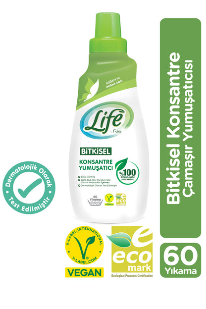 Bitkisel Bazlı Vegan Konsantre Çamaşır Yumuşatıcısı 1500 ml - %100 Doğal Temizlik