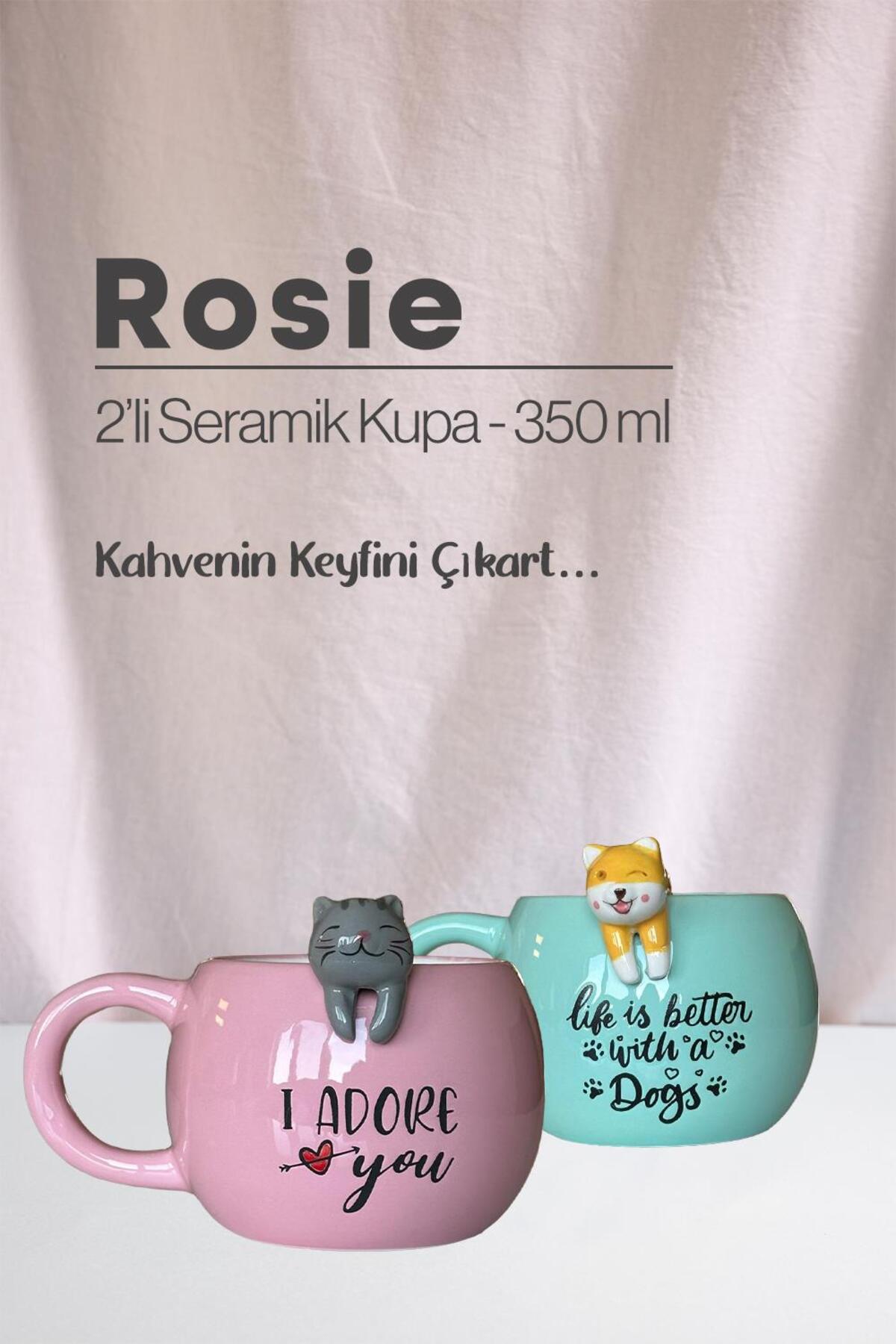 Köpek ve Kedi Seramik Kupa 350 ml
