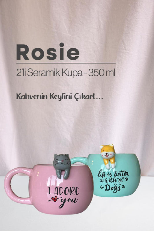 Köpek ve Kedi Seramik Kupa 350 ml