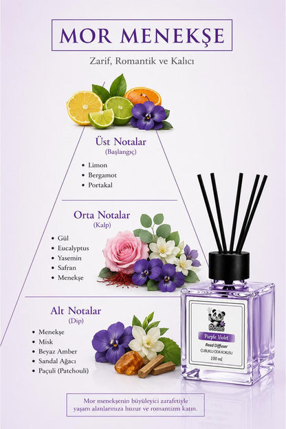 3'lü Mor Menekşe Çubuklu Oda Kokusu 100 ml