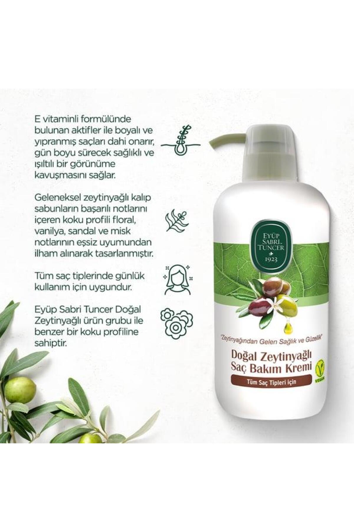 3'lü Doğal Zeytinyağlı Saç Kremi 600 ml ve ROSIE