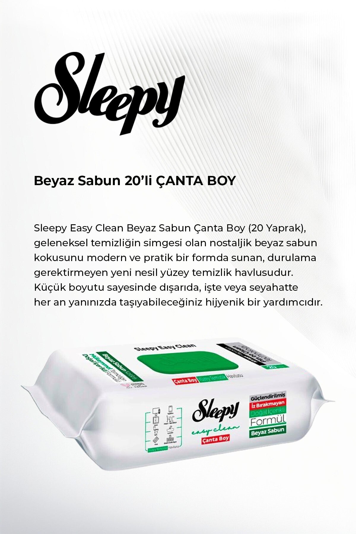 Beyaz Sabun Çanta Boy (5 paket x 20 yaprak) ve ROSIE oda kokusu