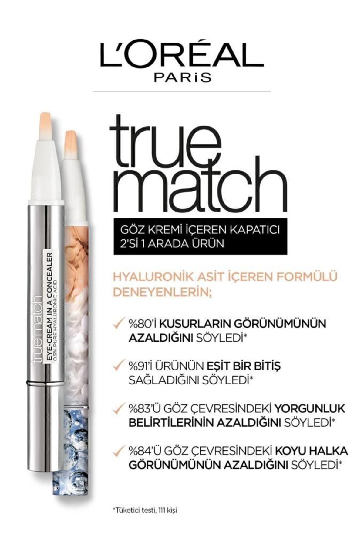 True Match Göz Kremi İçeren Kapatıcı  2'si 1 Arada  1-2R Rose Porcelain