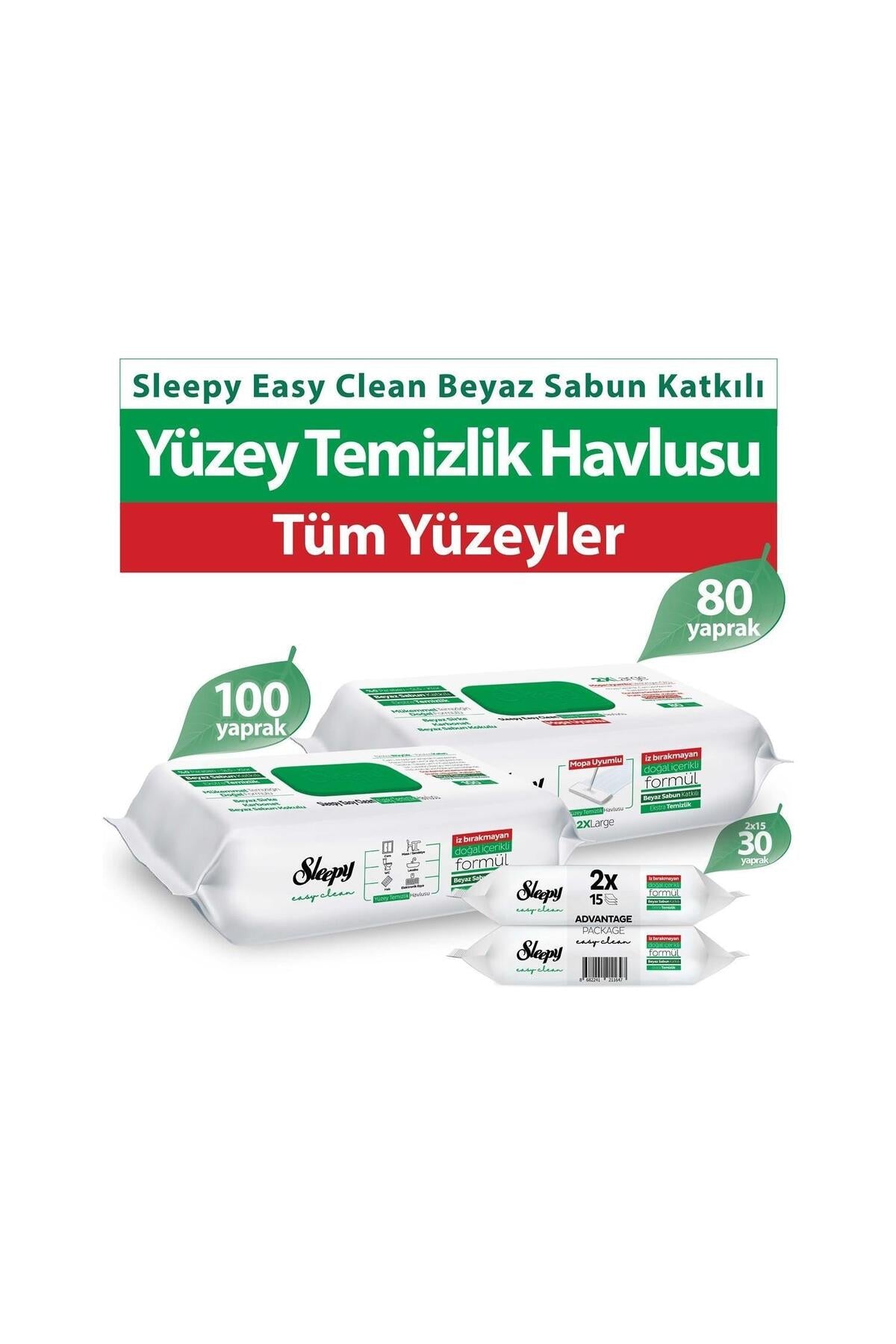 Beyaz Sabun Yüzey Temizlik Havlusu 100 2x15 Yaprak Mopa Uyumlu 80 Yaprak