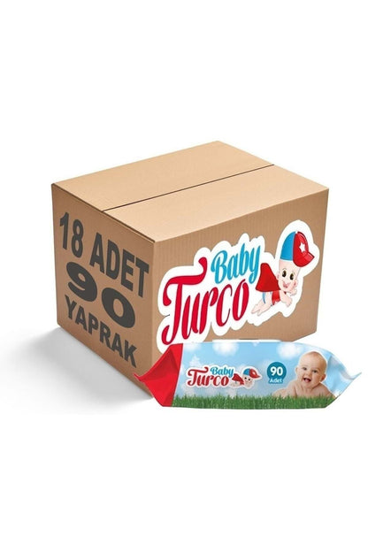 Islak Havlu Mendil Klasik 90 Yaprak 18 Li Set Plastik Kapaklı 1620 Yaprak