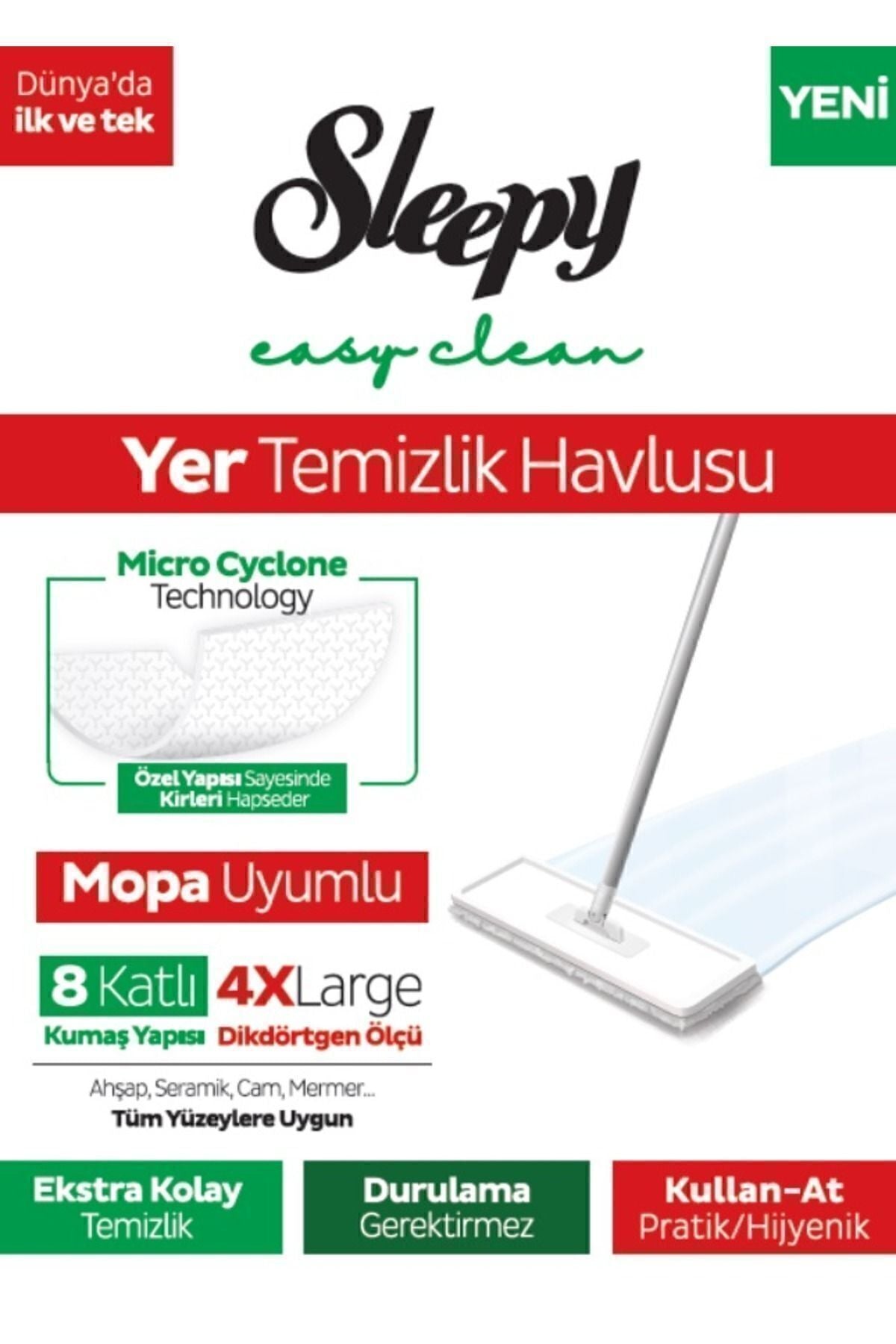 Yüzey Temizleme Havlusu,yer Temizleme Havlusu,50 Li 1 Adet 8 Kat 4 Xl, Dayanıklı Özel Ambalaj