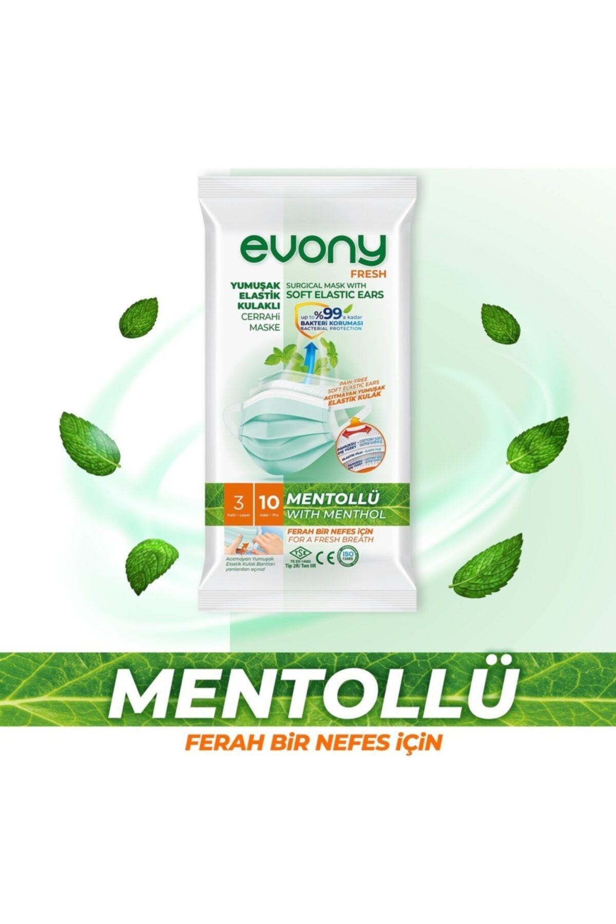 Elastik Kulaklı Fresh Mentollü 50 Adet