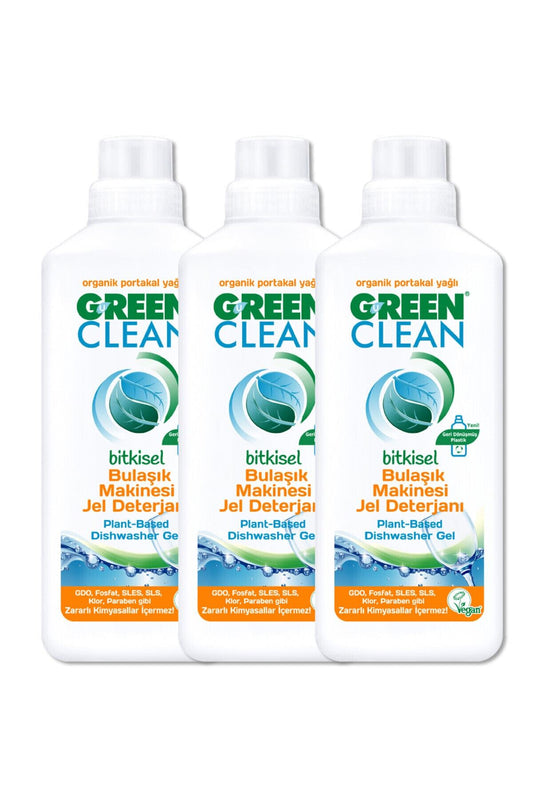 Organik Portakal Yağlı Bitkisel Bulaşık Makinesi Jel Deterjanı 1000 ml 3'lü