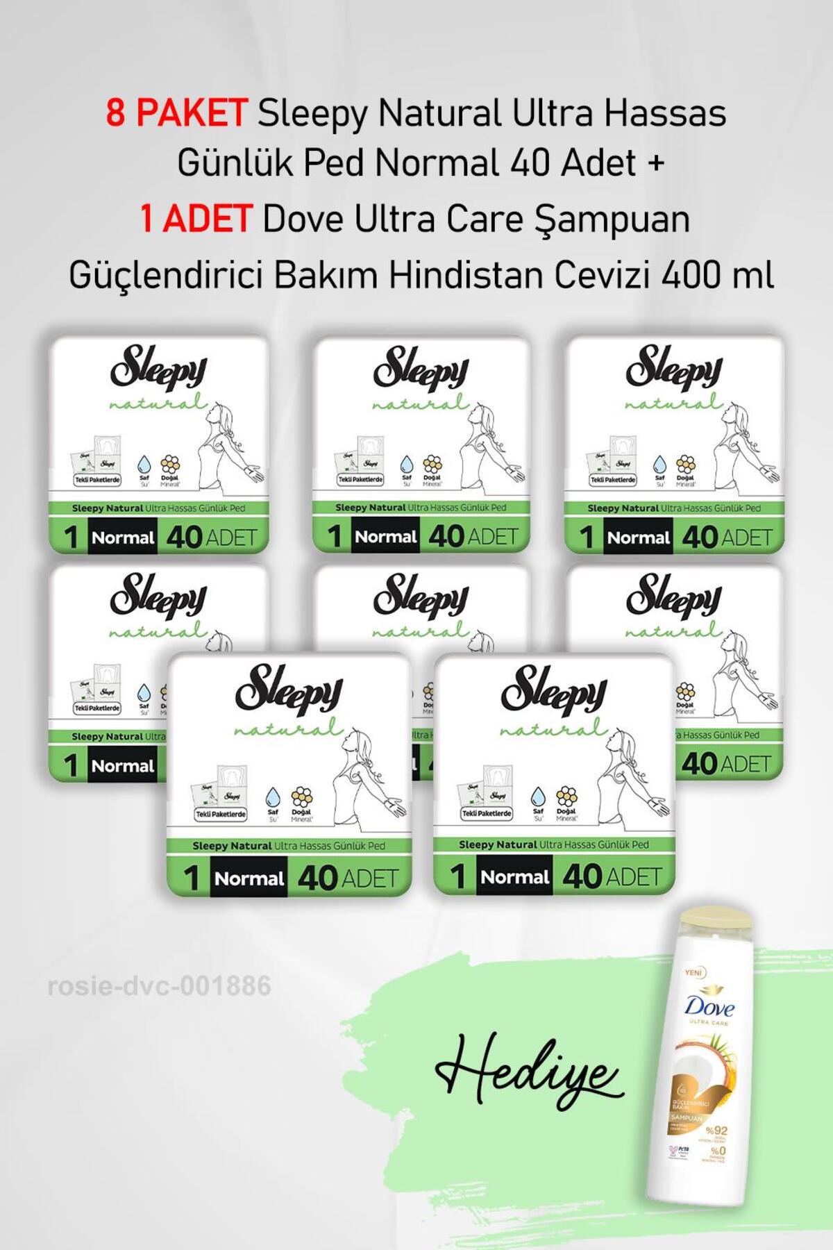 Natural Ultra Hassas Günlük Ped Normal 40 Adet X8 ve Dove 400 ml
