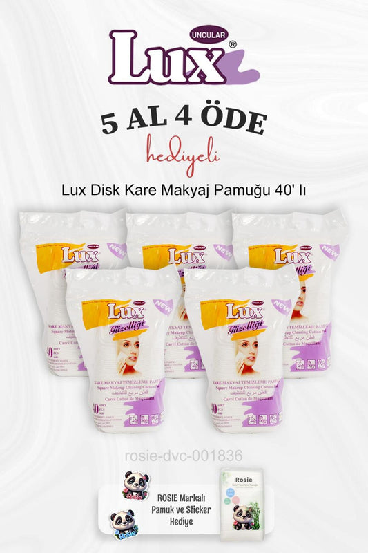 Disk Kare Makyaj Pamuğu 40' lı 5 Al 4 Öde ve Rosie Pamuk