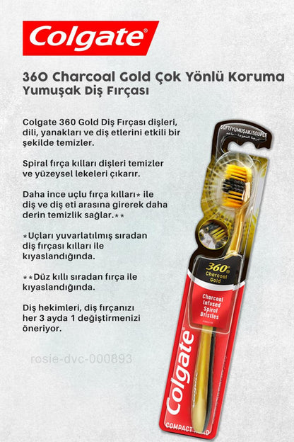 Tea Users Diş Macunu, 360 Charcoal Gold Diş Fırçası, H.Şakir Adaçayı Şampuan 500 ml
