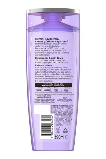 Loreal Hydra (HYALURONİK ASİT) Nem Dolduran Şampuan 360 ml X 3 Adet
