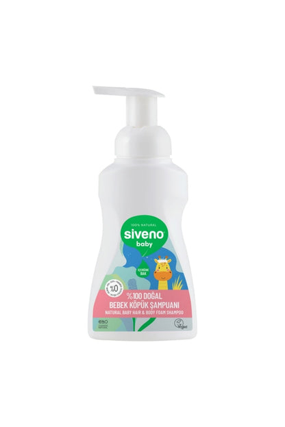 %100 Doğal Bebek Köpük Şampuanı Yenidoğan Saç ve Vücut İçin Nemlendirici Bitkisel Vegan 250 ml