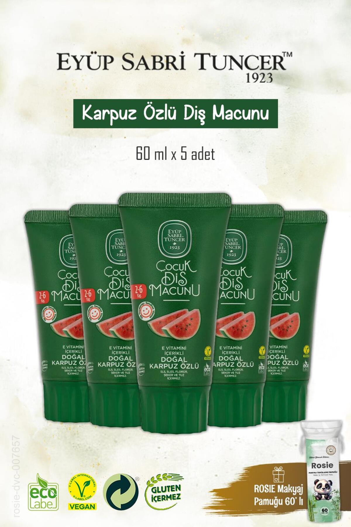 Doğal 5 Adet Karpuz Özlü Diş Macunu 60 ml, Rosie Hediye