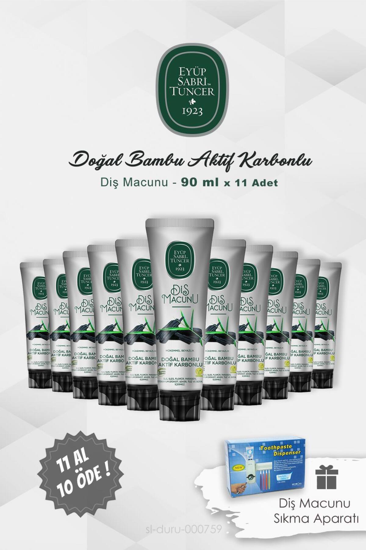 11 AL 10 ÖDE Bambu Karbonlu Diş Macunu 90 ml ve Pratik Diş Macunu Aparatı