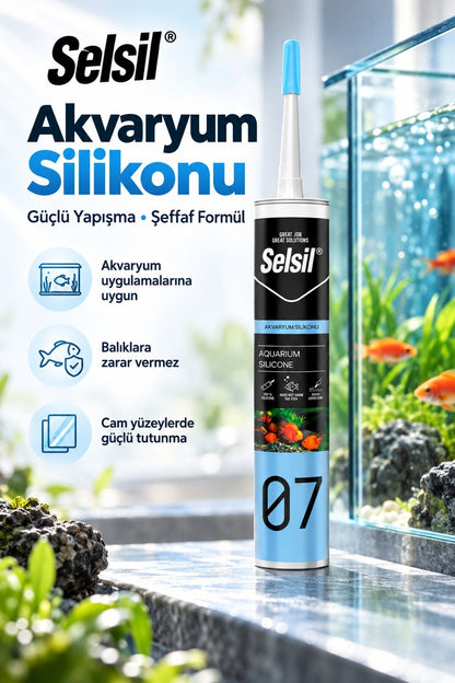 Akvaryum Silikonu 2'li Set + Rosie 250 ml Sprey Koku Hediye