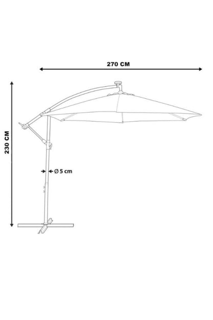 Makaralı Sistem Bahçe Şemsiyesi, 300CM Polyester Krem