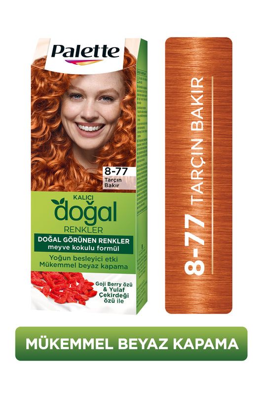 Kalıcı Doğal Renkler 8-77 Tarçın Bakır Goji Berry Özü Saç Boyası