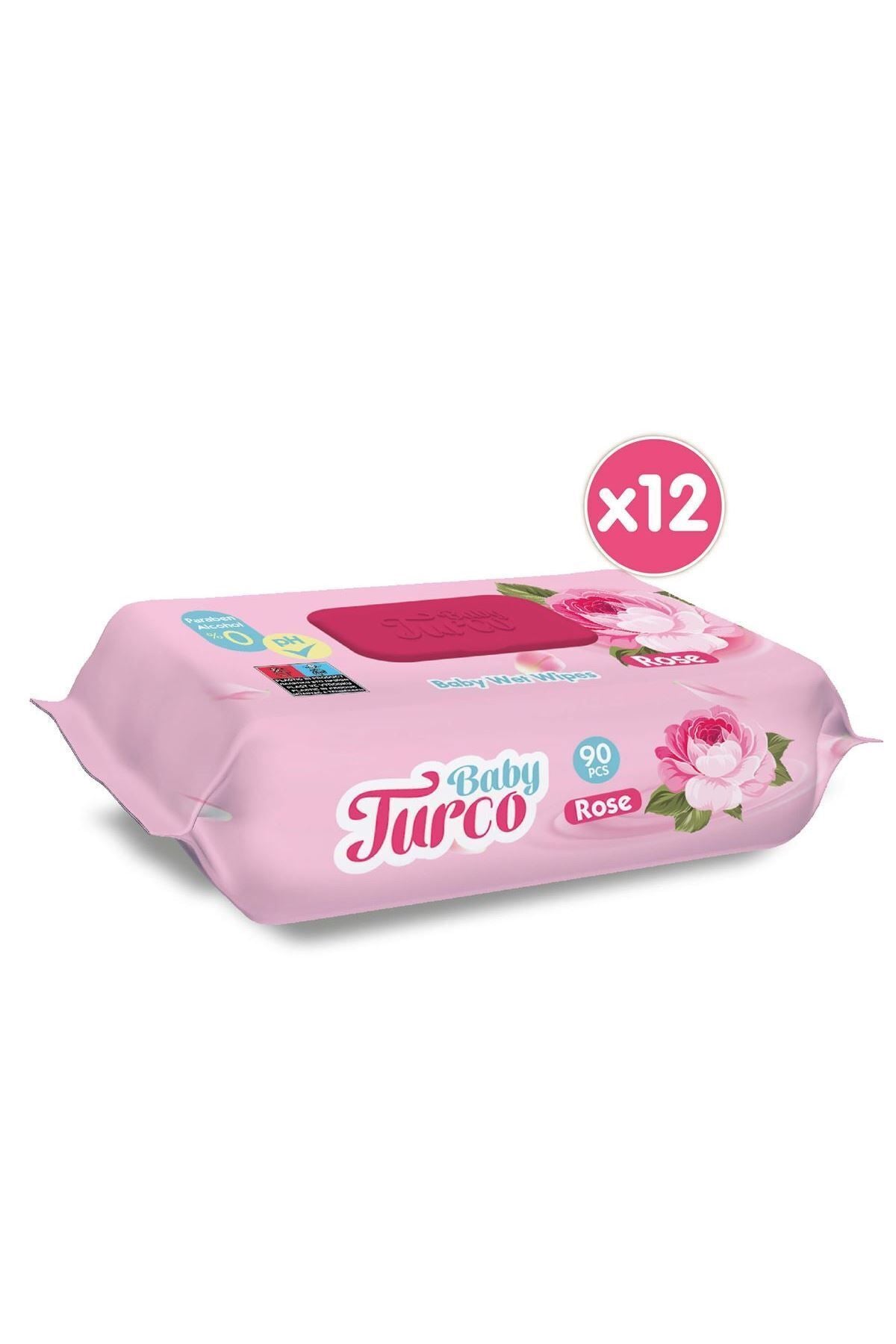 Gül Kokulu Islak Bebek Havlusu 12x90 Adet