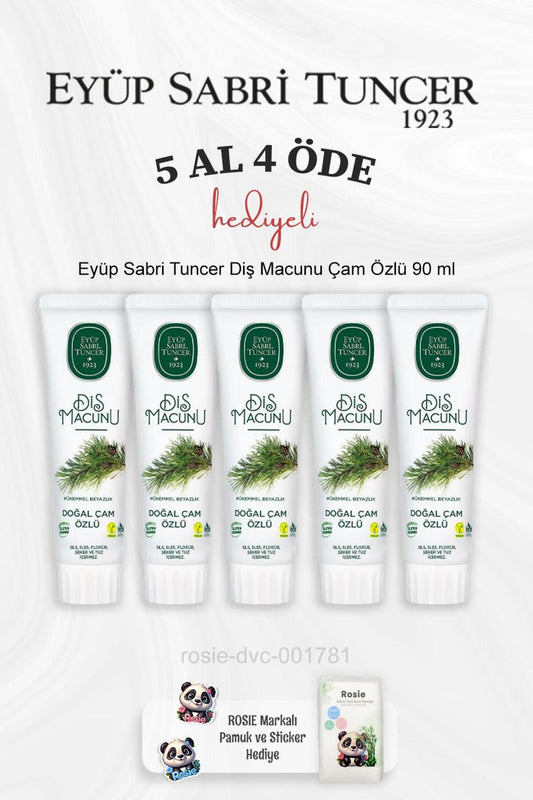 Diş Macunu Çam Özlü 90 ml 5 Al 4 Öde ve Rosie Pamuk