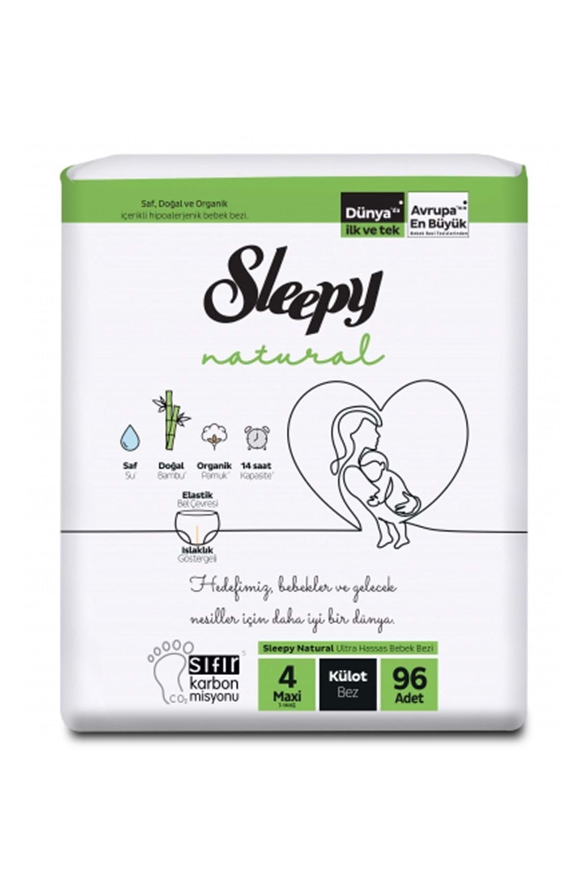 Külot Bebek Bezi Natural Beden:4 (7-14KG) Maxi 576 Adet Ekstra Ultra Pk
