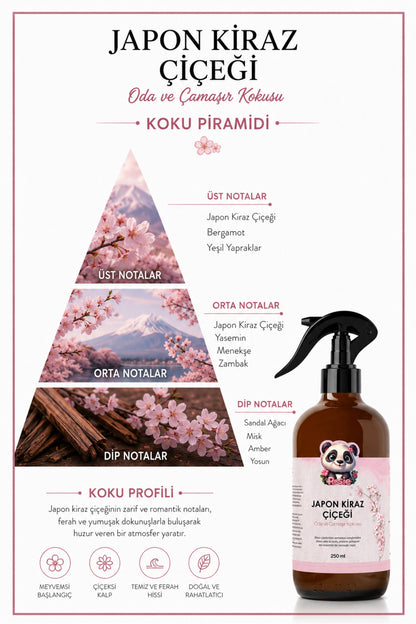 3 adet Japon Kiraz Çiçeği Oda ve Çamaşır Spreyi 250 ml