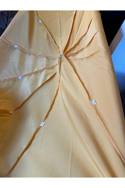 Sarı Polyester Kumaş, 10 telli 200 cm Çap (Plaj Şemsiyesiyle Uyumlu)
