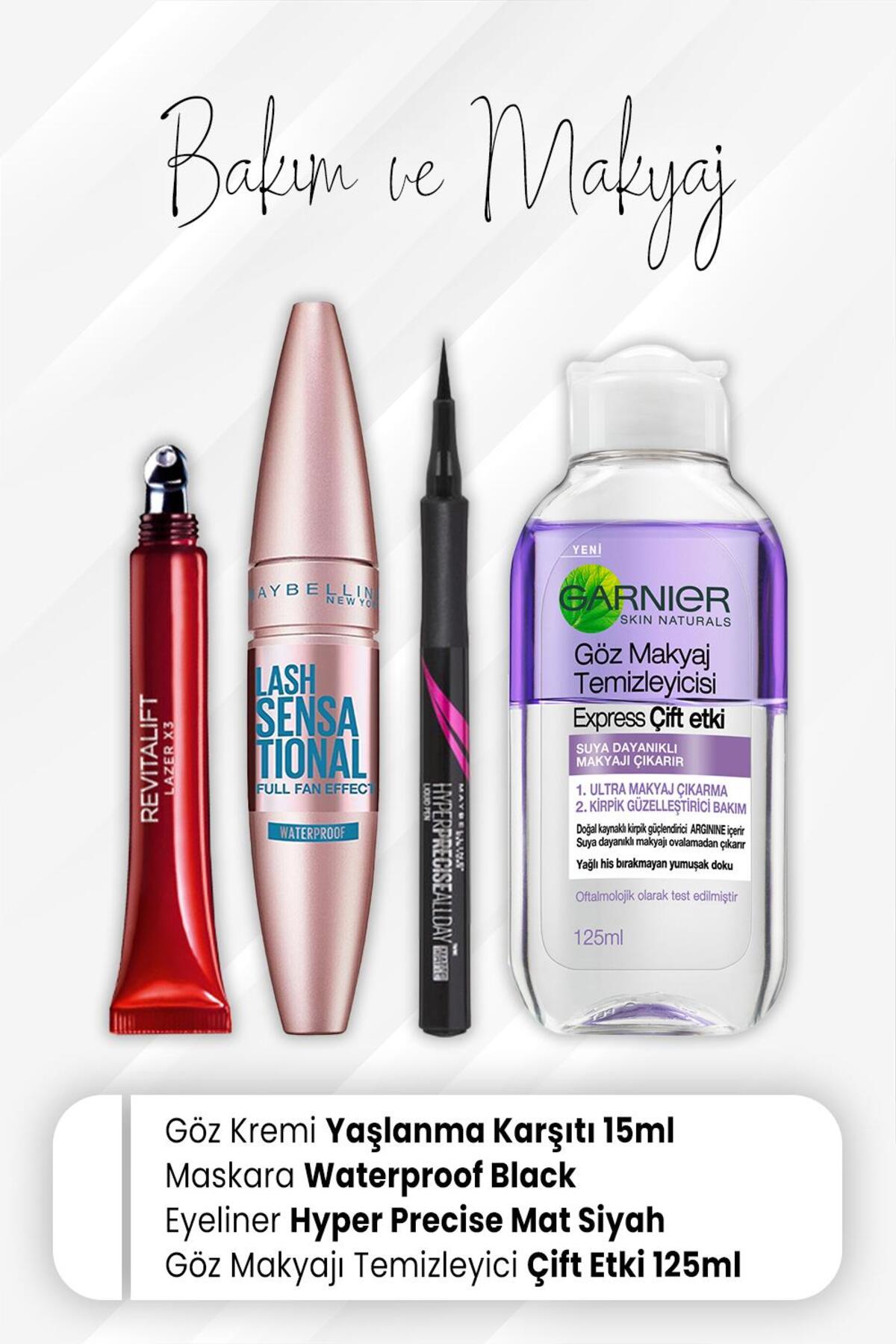 Revitalift Lazer X3 Göz Kremi, Lash Sensational Waterproof, Eyeliner Hyper Mat Siyah