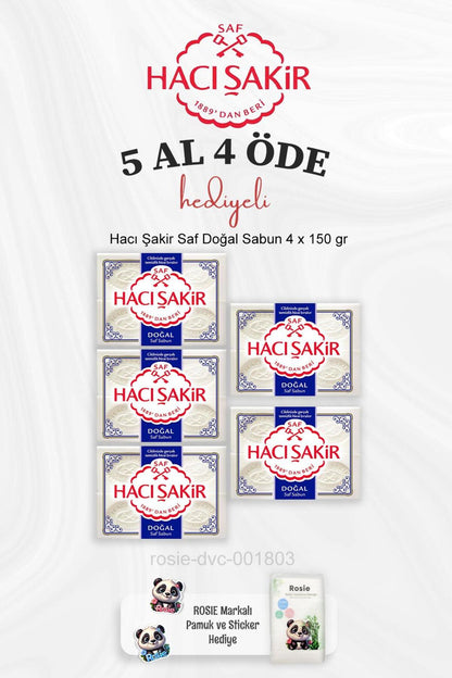 Saf Doğal Sabun 4 x 150 gr 5 Al 4 Öde ve Rosie Pamuk