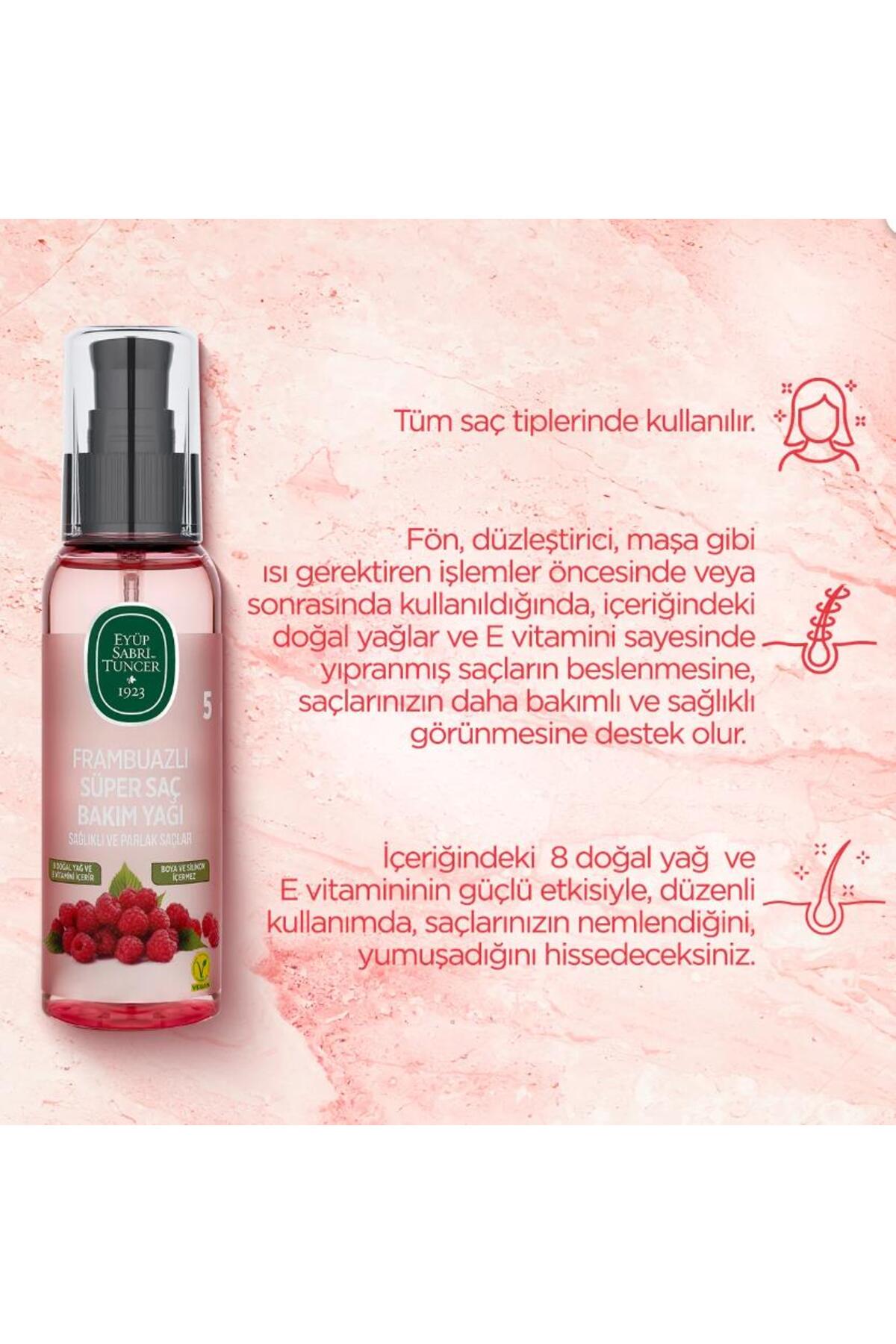 Saç Bakım Yağı 100 ml, Bakım Spreyi 210 ml Frambuaz ve Rosie Hediye