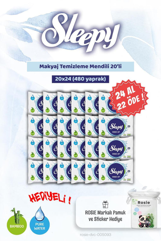 24 AL 22 ÖDE 20'li Makyaj Temizleme Mendili ve Rosie Bebek pamuğu