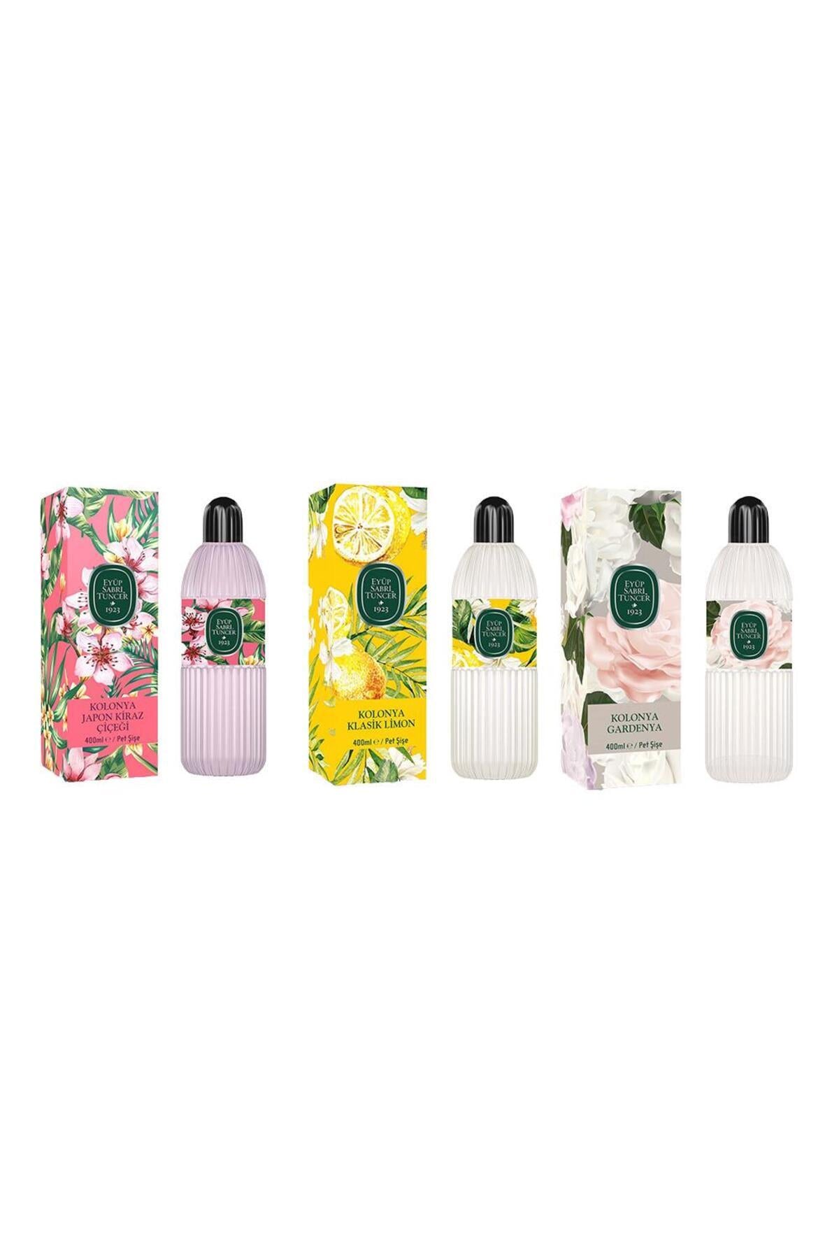Kolonya Japon Kiraz Çiçeği, Klasik Limon ve Gardenya Pet Şişe 400 ML