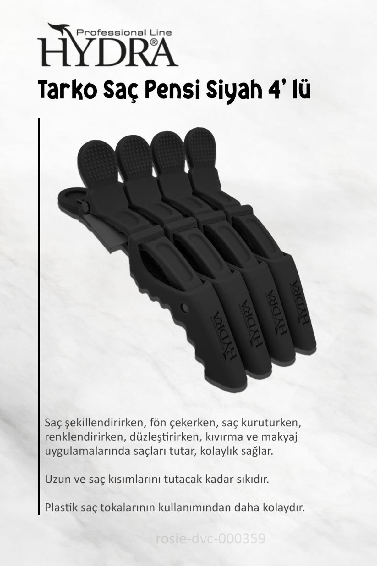 2 Adet Tarko Hydra 2192 Saç Pensi 4 Lü Siyah ve ROSIE