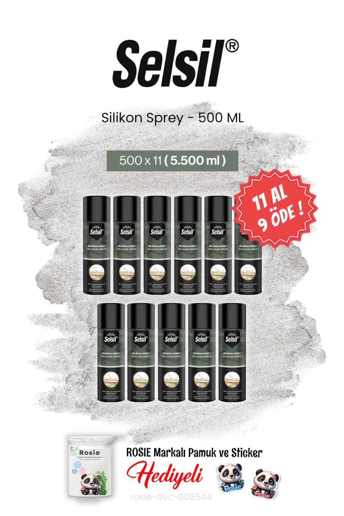 500 ml Silikon Sprey, 11 AL 9 ÖDE ve rosie pamuk
