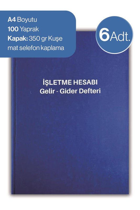 İşletme Hesabı Gelir - Gider Defteri 6 adet