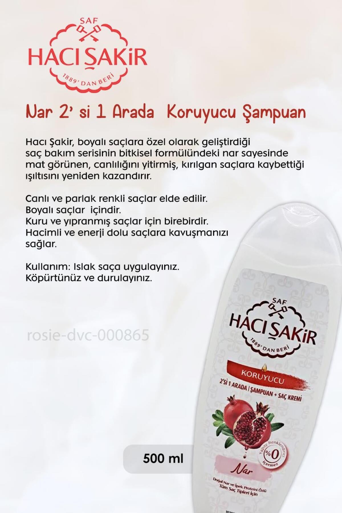 Nar 2si 1 Arada Şampuan 500 ml, Bademli Şampuan 500 ml ve ROSIE
