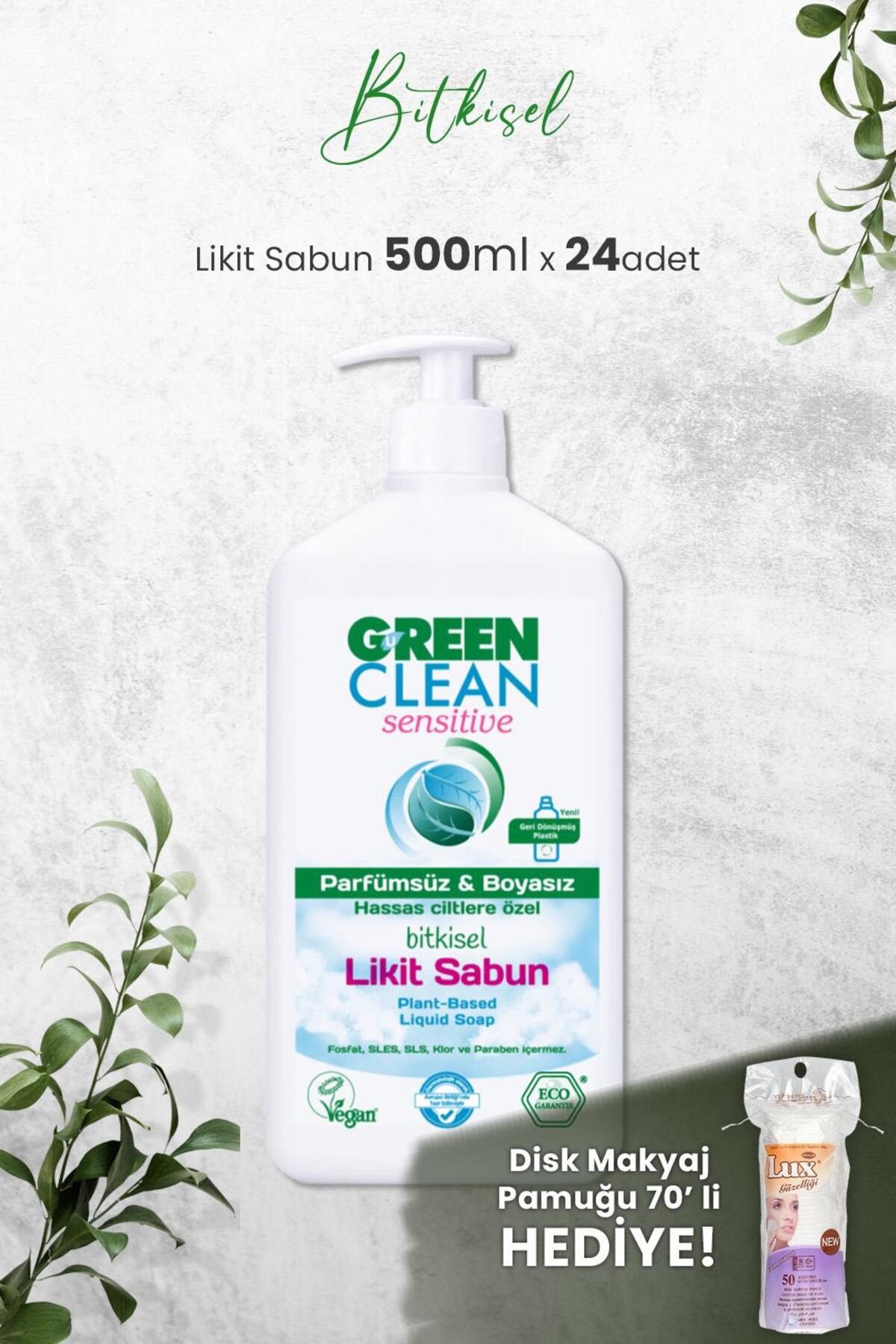 U Organik Kokusuz Likit Sensitive Sabun 500 ML x 24 Adet ve Hediyeli
