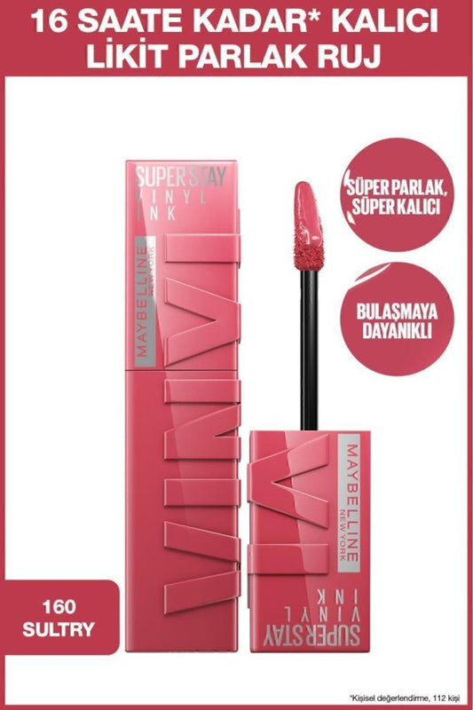 Super Stay Vinyl Ink Uzun Süre Kalıcı Likit Parlak Ruj 160 Sultry