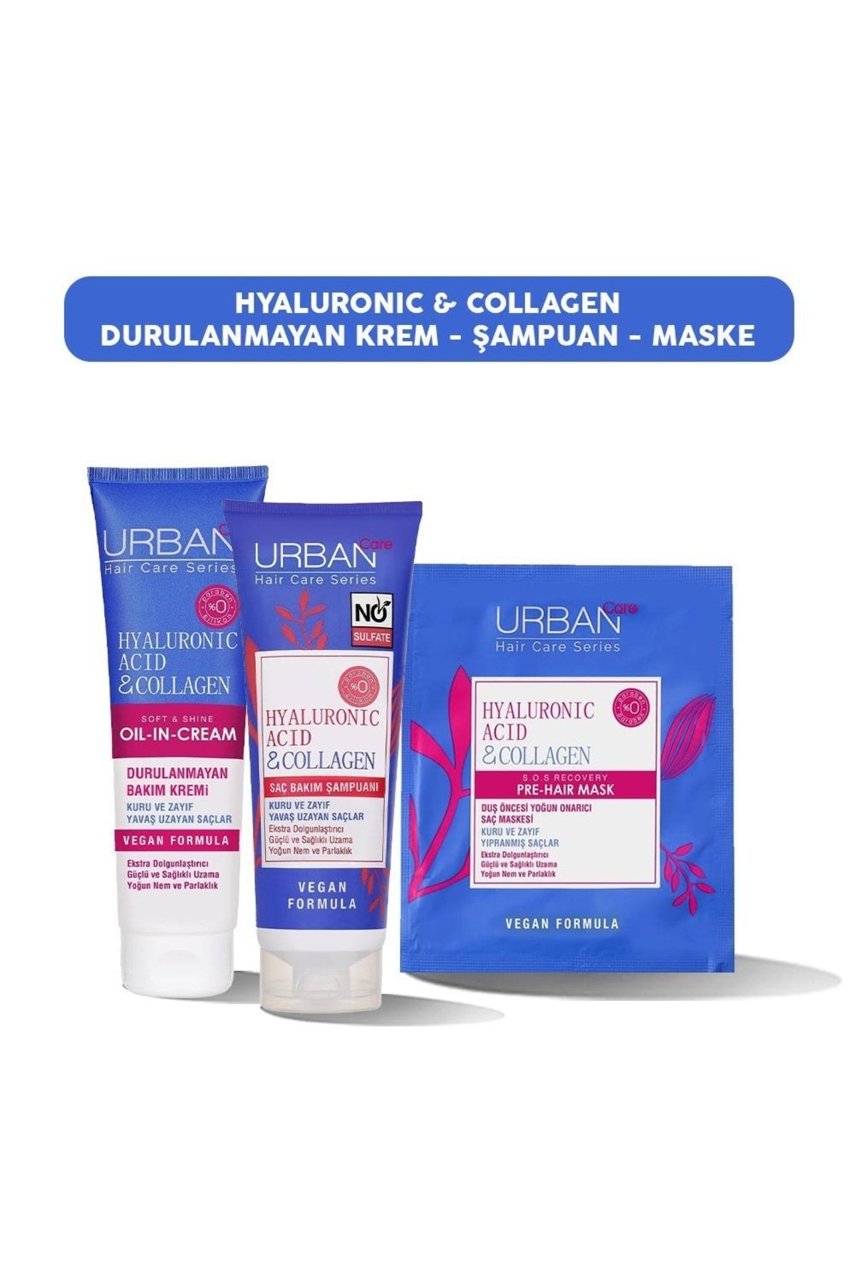 Hyaluronic & Collagen Şampuan, Durulanmayan Krem Ve Maske