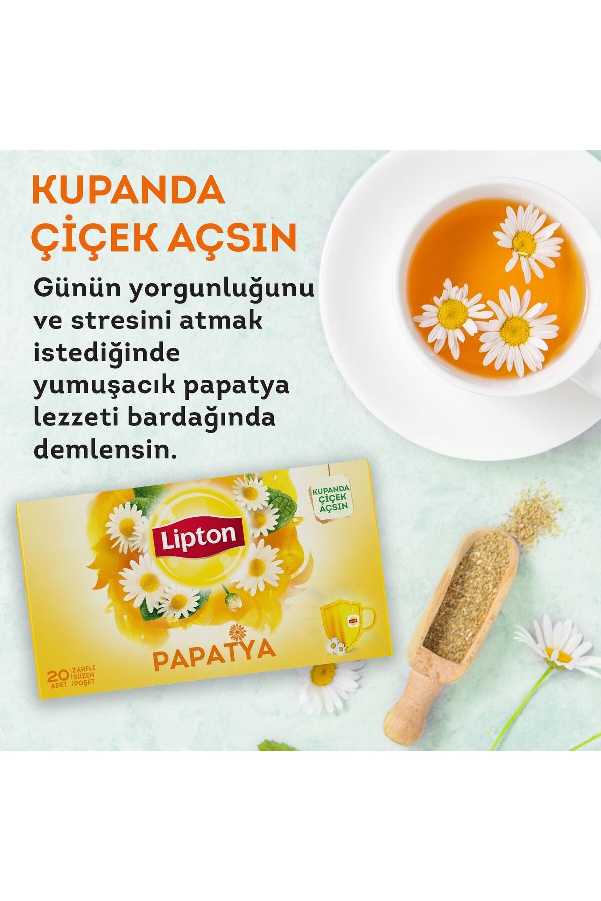 Papatya Bitki Meyve Bardak Poşet Çayı, 20'li